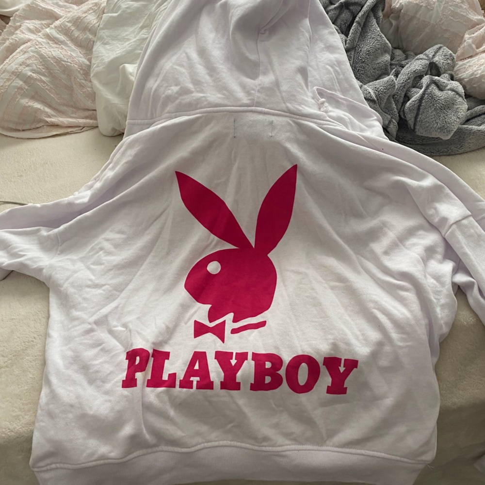 White Playboy Zip up